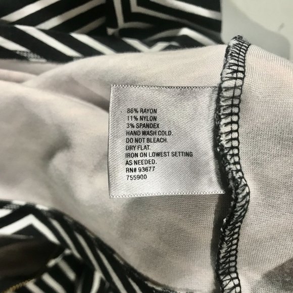 Worthington Women's Size 6 Small Black & Whit Dress Peplum Style Striped Diamond - Picture 10 of 14